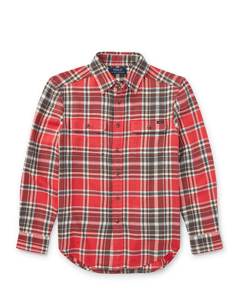 PLAID COTTON TWILL WORKSHIRT