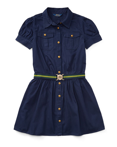 COTTON CHINO BELTED SHIRTDRESS